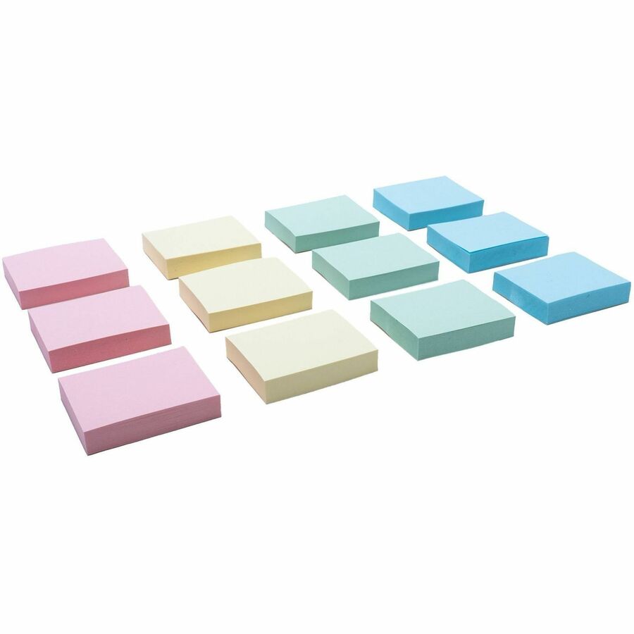 Business Source Premium Plain Pastel Adhesive Notes