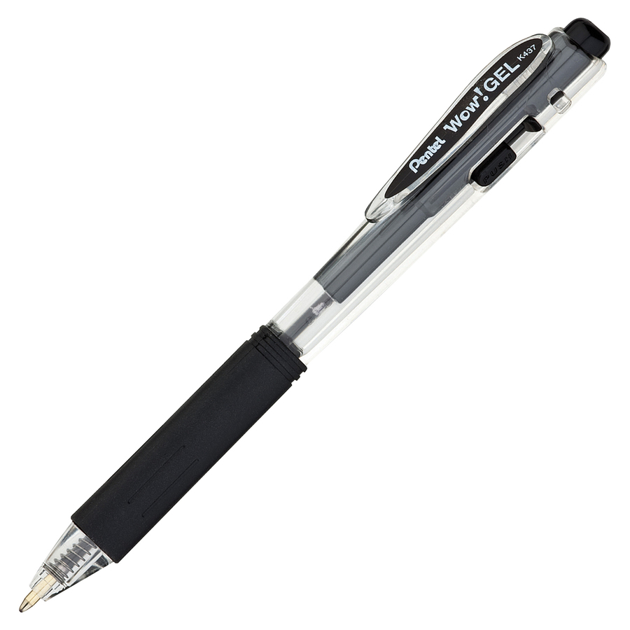 thumbnail image 2 of Pentel® WOW! Retractable Gel Pen, .7mm, Trans Barrel, Red Ink Dozen 11476526 2 of 13