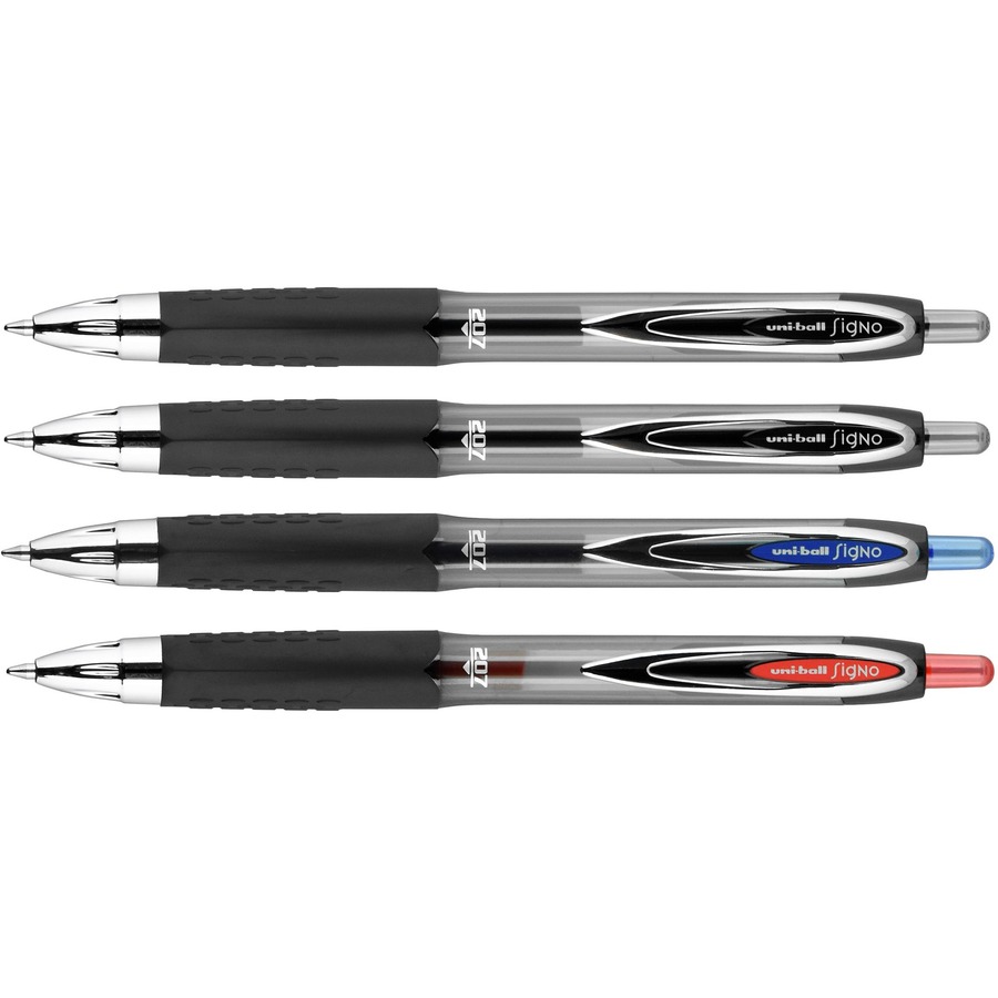 Uni-Ball Signo 207 Gel Pen Retractable Bold 1 mm Black Ink Translucent Black Barrel Dozen