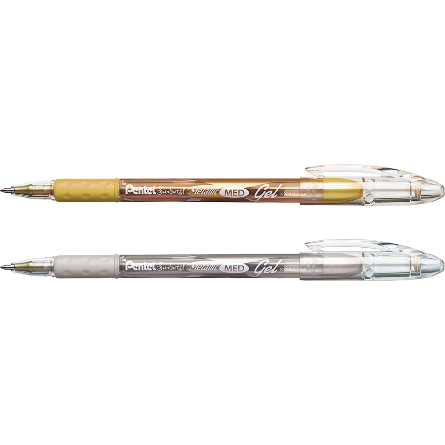 Pentel Arts Sunburst Metallic Gel Pen 0.8mm 2 Pack Gold & Silver