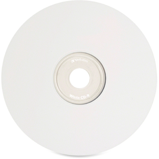 Verbatim CD-R 700MB 52X with Blank White Surface - 100pk Spindle