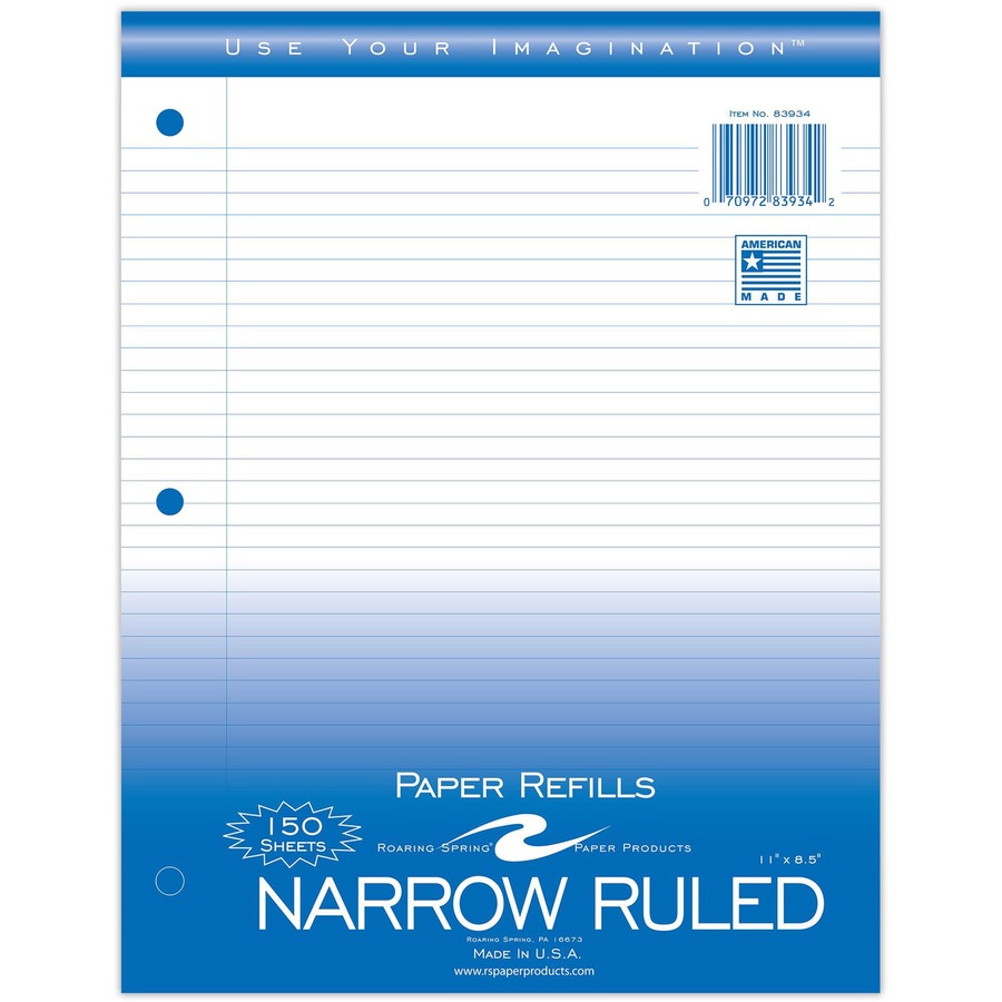 Picture of Roaring Spring Narrow Ruled Loose Leaf Filler Paper