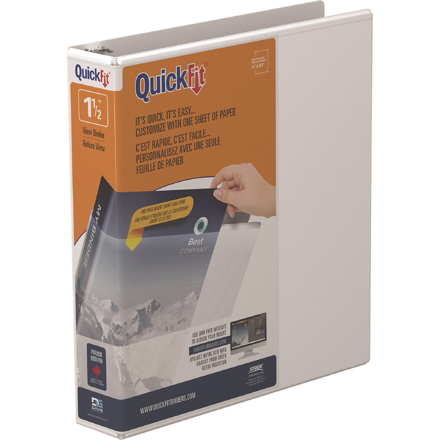Picture of QuickFit Round-Ring View Binder, 3 Rings, 1.5" Capacity, 11 x 8.5, White