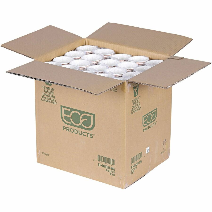 50-1000 Packs 12 oz Paper Coffee Cups Disposable Paper Cups White Hot Drink  Cups