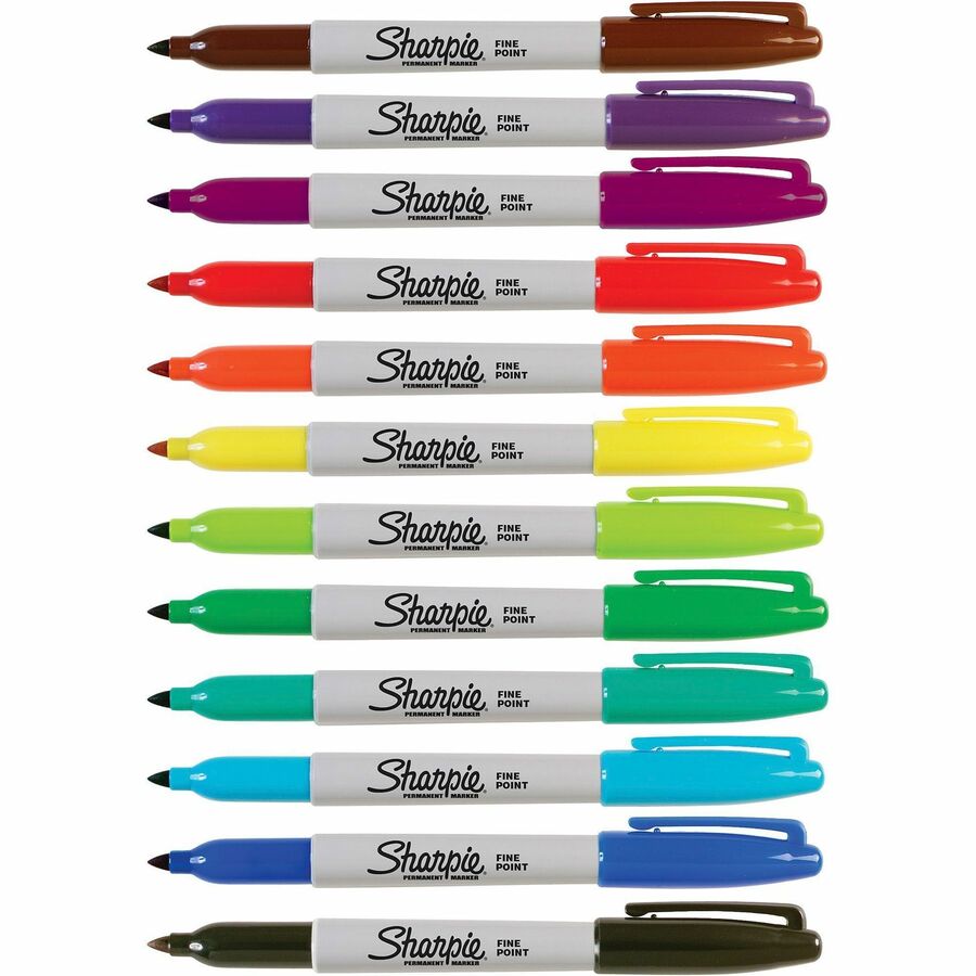 Sharpie Ultra Fine Point Permanent Marker Ultra Fine Marker Point Black Red  Blue Green Yellow Orange Brown Purple 8 Set - Office Depot