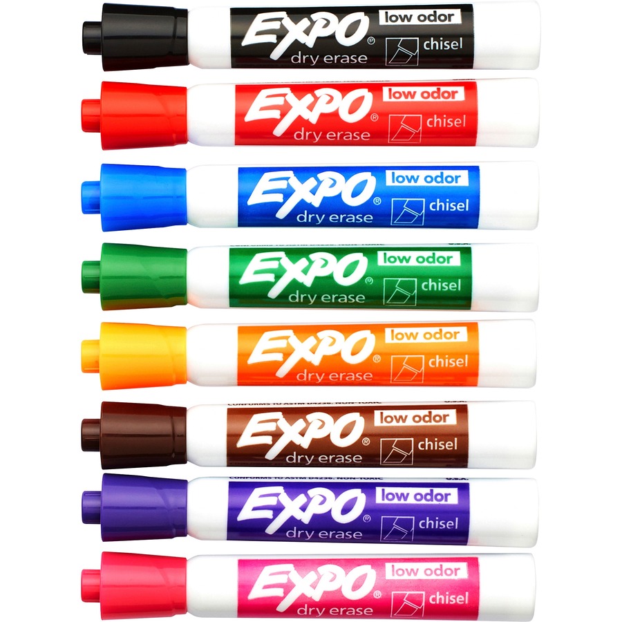 Expo Low Odor Markers - Chisel Marker Point Style - Assorted - 8 / Set ...