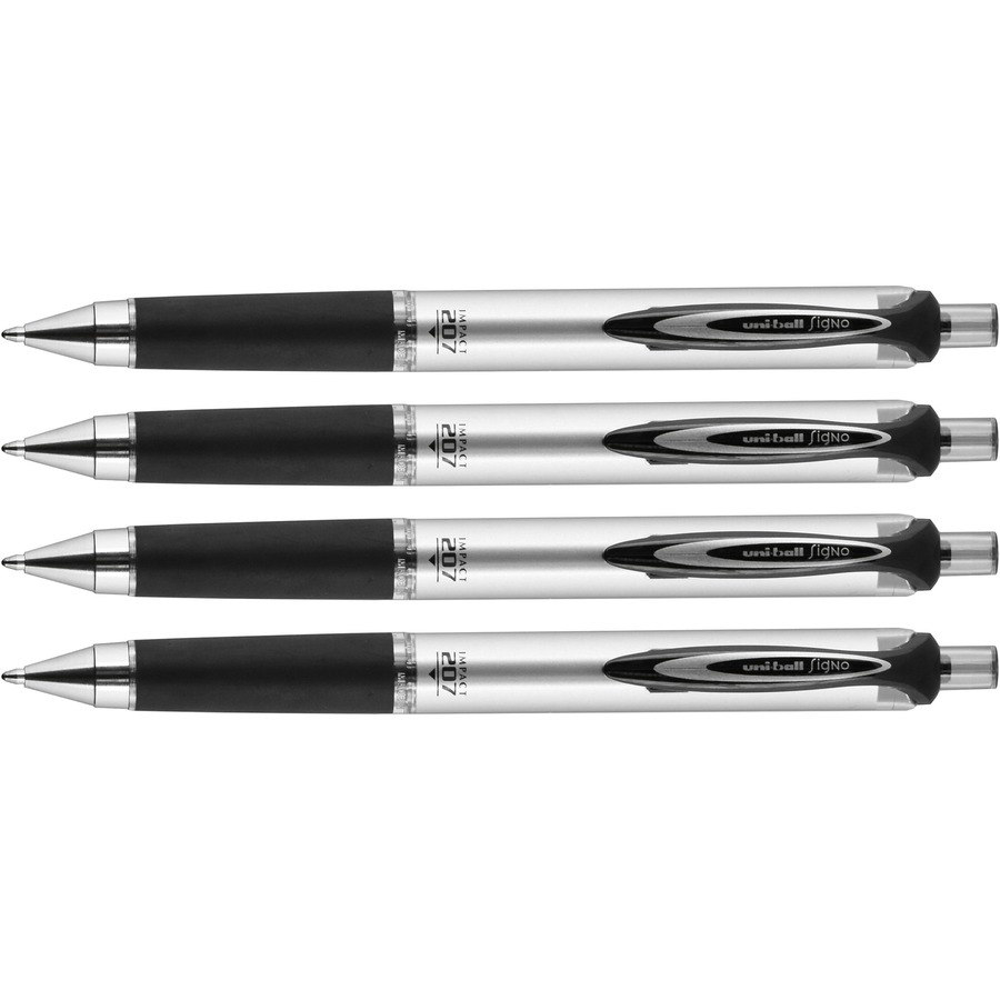 uniball™ 207 Plus+ Gel Pen - Medium Pen Point - Retractable - Assorted Gel-based  Ink - Black Metal Barrel - 6 / Pack - Lewisburg Industrial and Welding