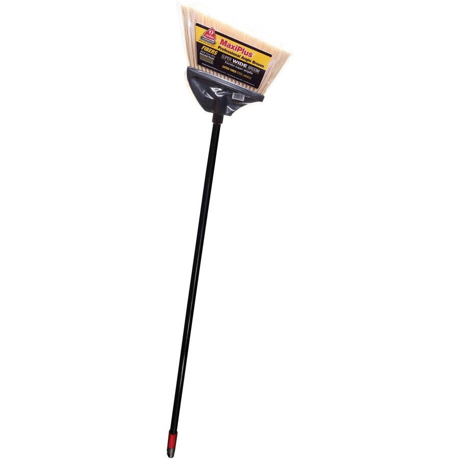 Rubbermaid Commercial Jumbo Smooth Sweep Angle Broom - Polypropylene  Bristle - 10.5 Overall Length - Black Metal Handle - 1 Each