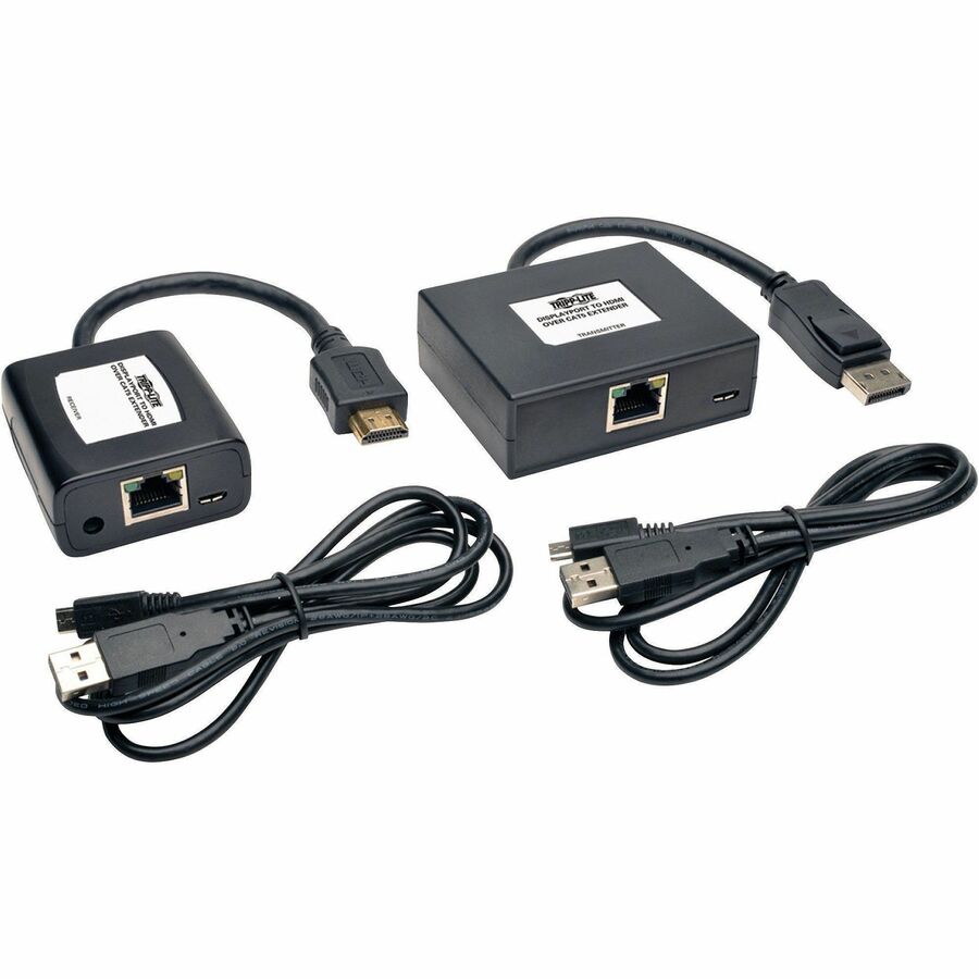 Tripp Lite by Eaton DisplayPort to HDMI over Cat5/6 Active Extender Kit Pigtail Transmitter/Receiver for Video/Audio 150 ft. (45 m) TAA