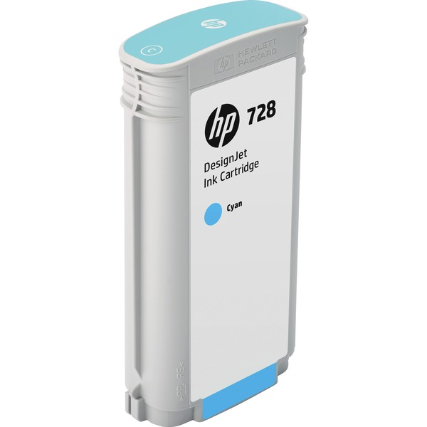 HP Ink Cartridge, 130ml, HP 728 Cyan