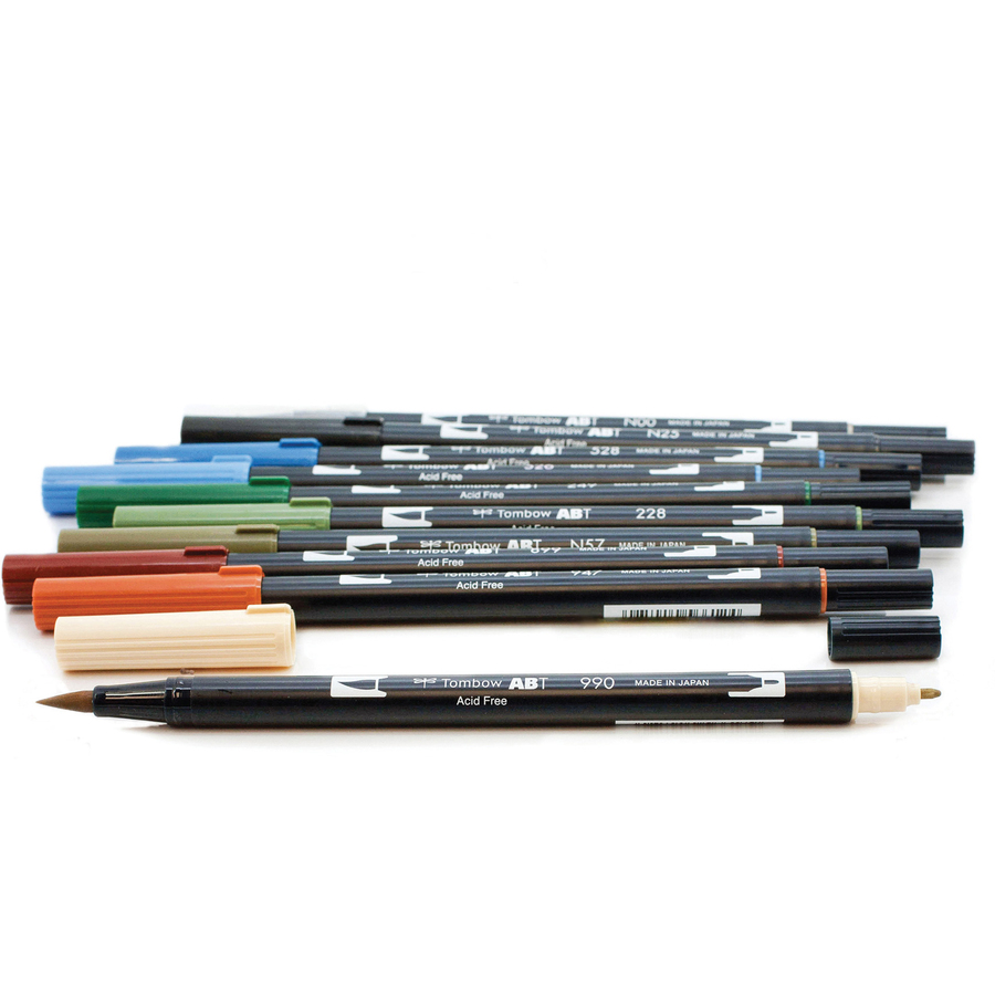 Tombow Dual Brush Art Pen 10-piece Set - Landscape Colours