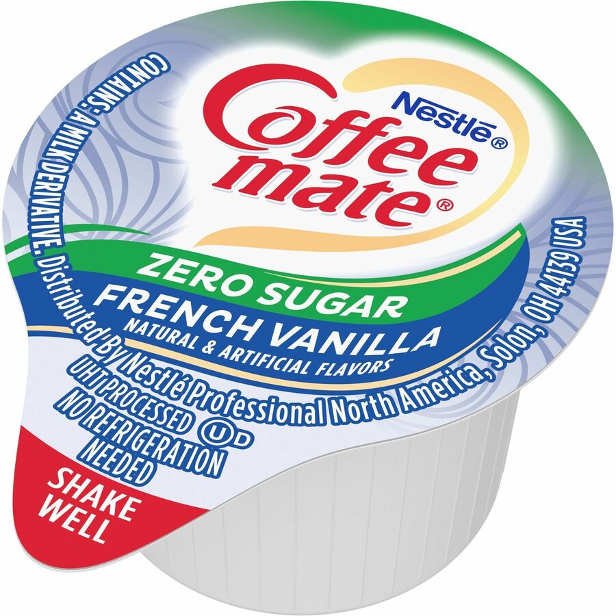 Coffee mate Sugar-Free Liquid Coffee Creamer Singles - French Vanilla Flavor - 0.38 fl oz (11 mL) - 4/Carton - 50 Per Box - 200 Serving