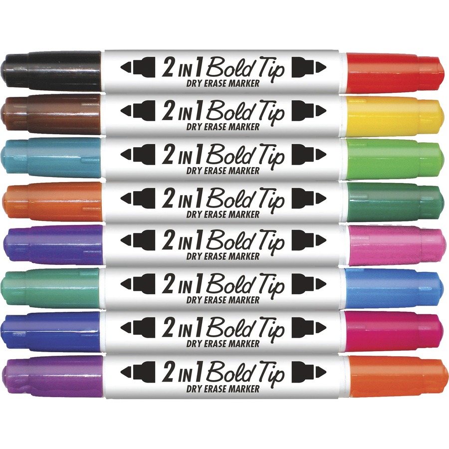 The Board Dudes 2in1 Bold Tip Dry Erase Markers Apex Office