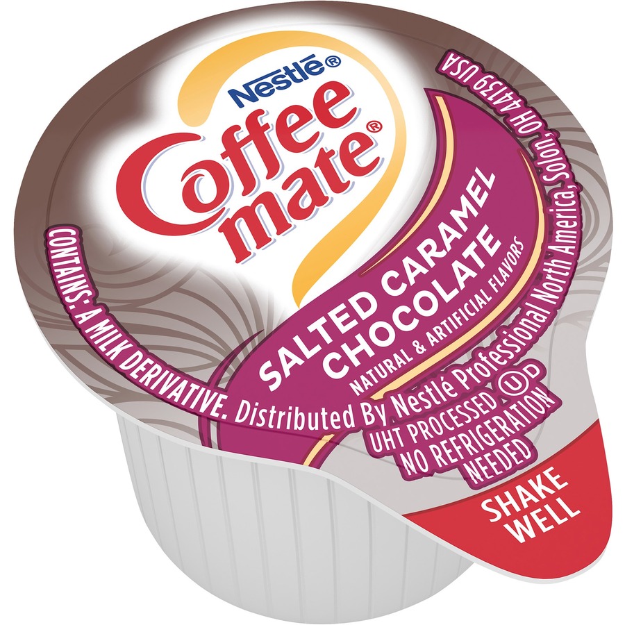 Coffee mate Salted Caramel Chocolate Creamer Single Serve Tubs - Salted Caramel Chocolate Flavor Mini Cup - 50/Box - 50 Serving