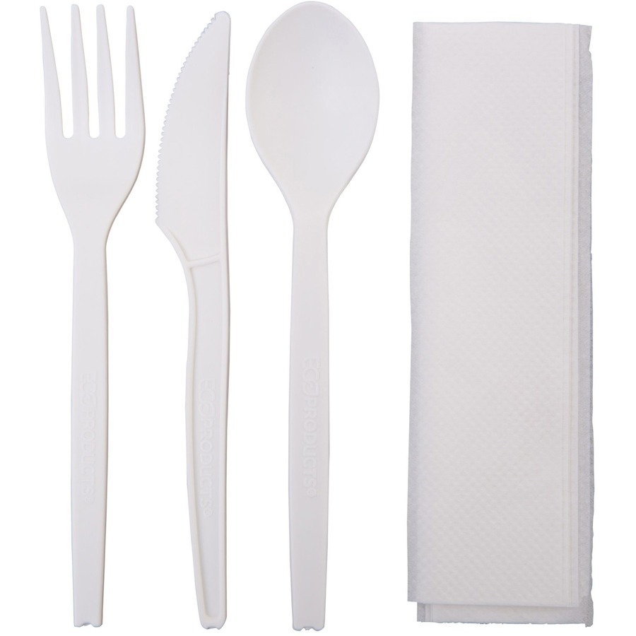 EcoProducts 7" PSM Cutlery Kit Wrapped Sets 250/Carton Cutlery