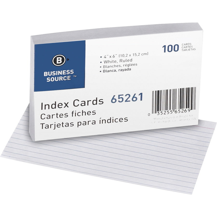 Picture of Business Source Ruled Index Cards