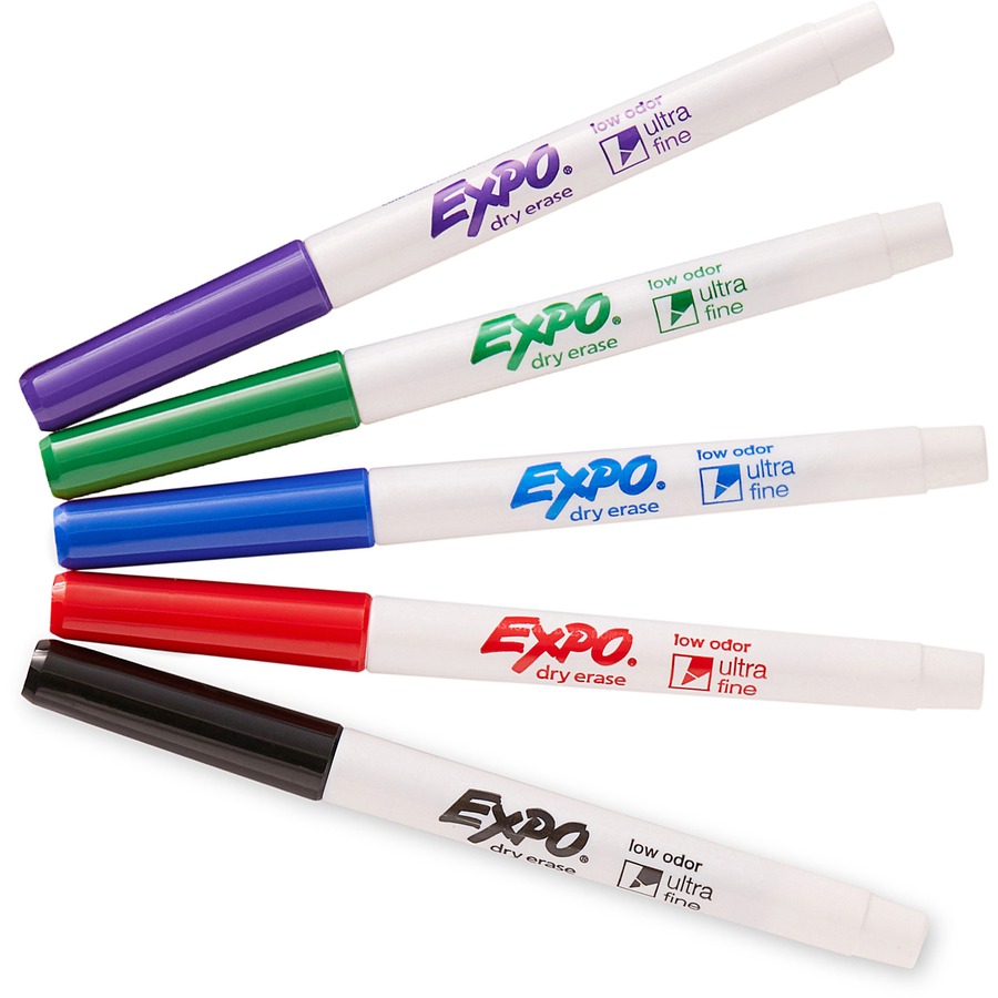 Expo - Pack of 4 Low Odor Ultra Fine Tip Dry Erase Markers, Aqua