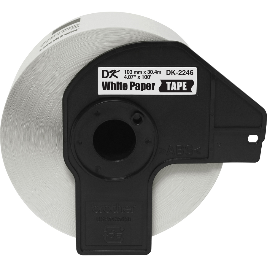 Brother Multipurpose Label - 4 1/16" Width x 100 ft Length - White - Paper - 1 / Roll