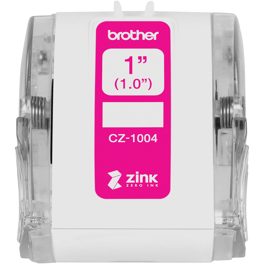 Brother Genuine CZ-1004 continuous length 1" (1.0") 25 mm wide x 16.4 ft. (5 m) long label roll featuring ZINK&reg; Zero Ink technology