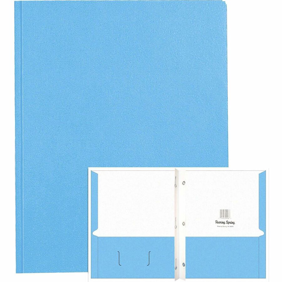 Roaring Spring Case of 10 Boxes of Pocket Folders with Prongs