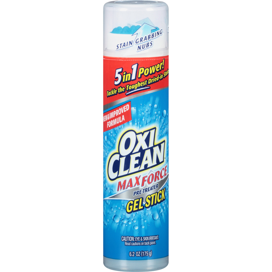 OxiClean Stain Pre-treat Gel Stick - Concentrate Gel - 6.20 oz (0.39 lb) - 12 / Carton - Light Blue
