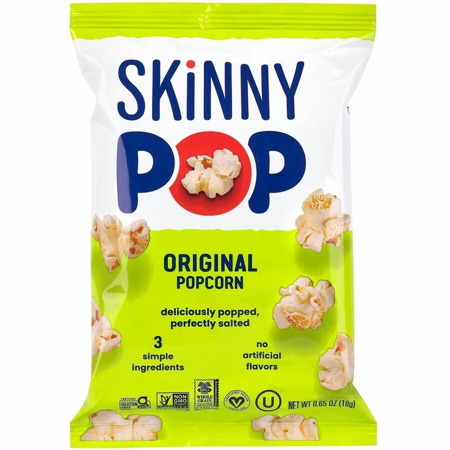 SkinnyPop Original Popped Popcorn - Gluten-free, Dairy-free, Peanut-free, Tree-nut Free, Preservative-free, No Artificial Flavor, Trans Fat Free - Original - 0.65 oz - 24 / Box