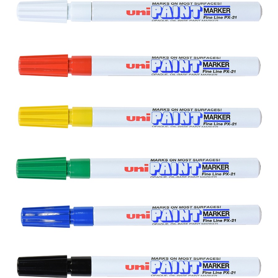 Sanford uni-Paint uni-Paint Markers, Fine Point, Assorted, 6/Set -SAN63720