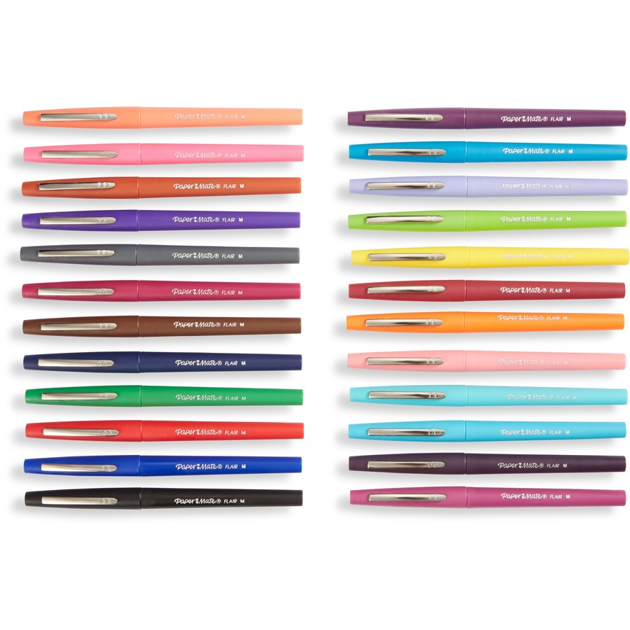 Paper Mate® Flair® Porous-Point Pens, Medium Point, 0.7 mm, Blue