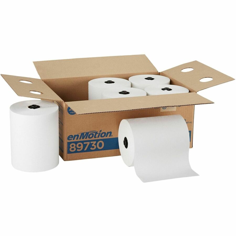 enMotion 1-Ply Paper Towel Rolls, EPA, 8-1/4" x 550', White, Case Of 6 Rolls - 1 Ply - 1 3/4" Core - White - 6 Rolls Per CaseCase - 6 / Case