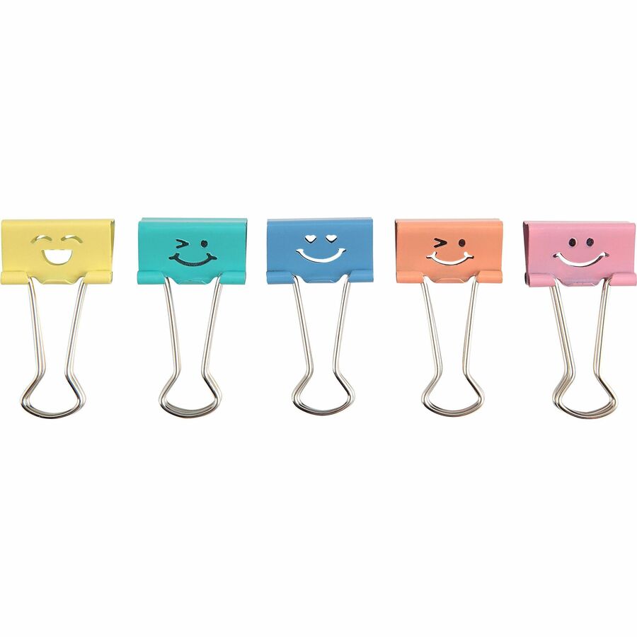 Picture of Business Source Smiling Face Binder Clips