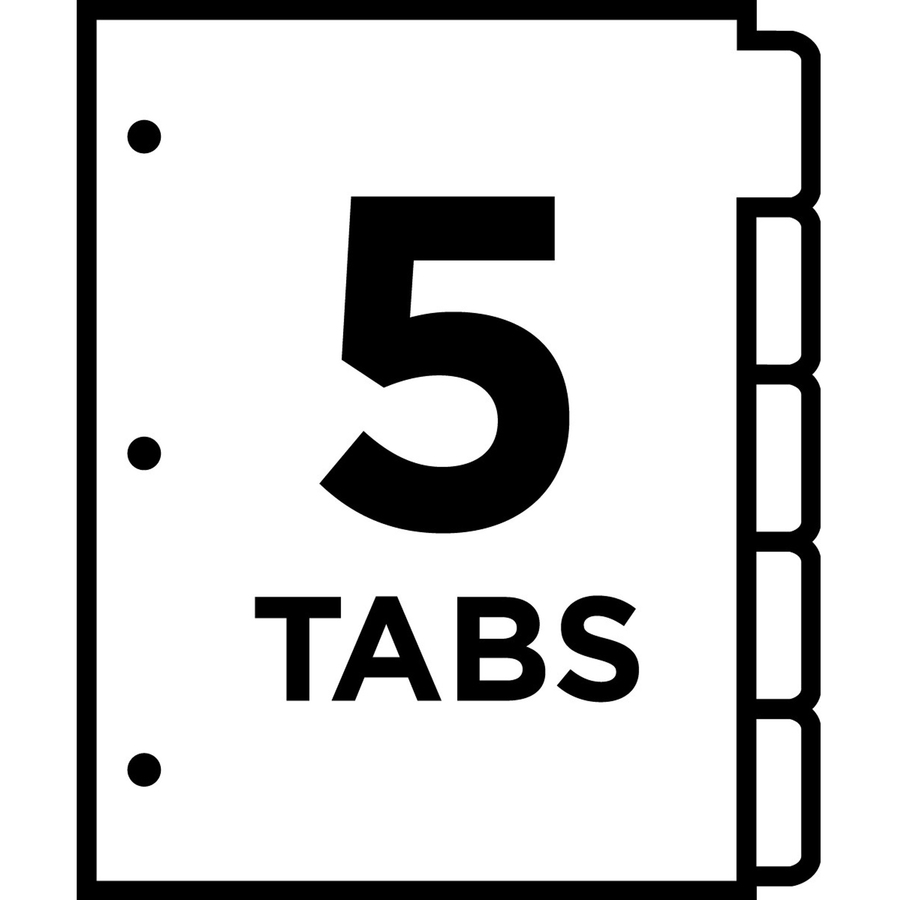 Avery&reg; - Intercalaires Écrire et effacer Big Tab™, 5 onglets / 1 jeu