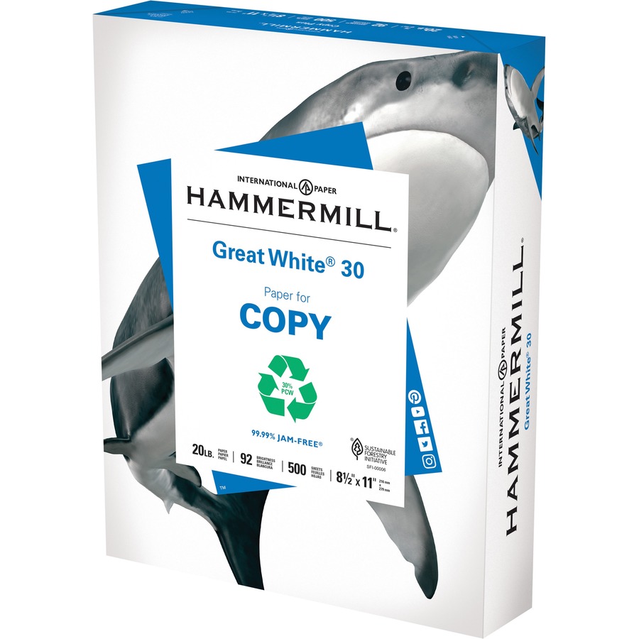 Hammermill Great White Recycled Copy Paper - White