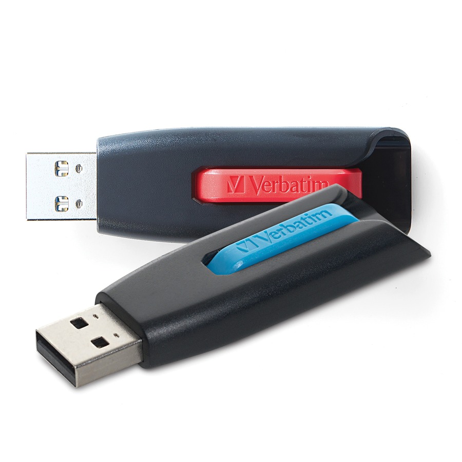 64GB Store 'n' Go&reg; V3 USB 3.2 Gen 1 Flash Drive - 2pk - Red, Blue - 64GB - 2pk - Red, Blue