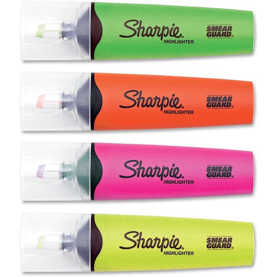 Sharpie Clear View Highlighters 8/Pkg-Yellow, Green, Pink & Orange