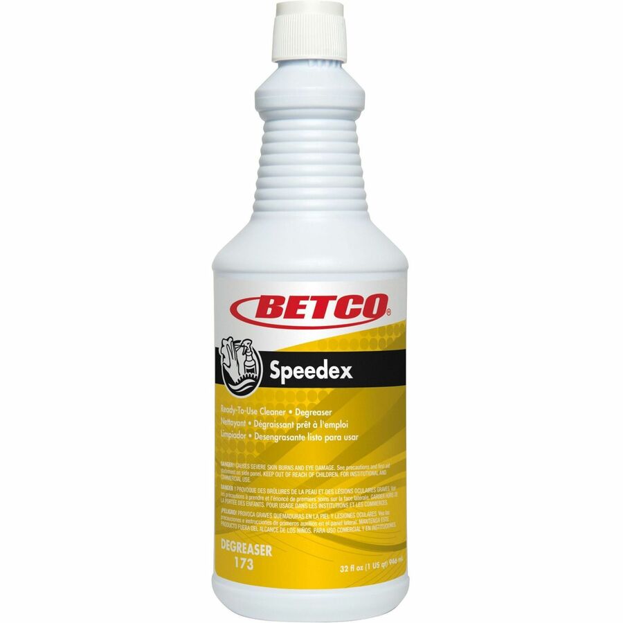Betco Speedex Heavy Duty Cleaner/Degreaser - Ready-To-Use - 32 fl oz (1 quart) - Mint Scent - Fast Acting, Heavy Duty, Residue-free, Streak-free, Deodorize - Green - 12 / Carton