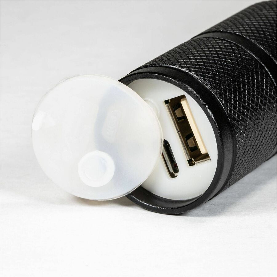 Image of Dorcy 300 Lumen Ultra HD USB Flashlight - LED - 300 lm Lumen - 1 - Lithium Ion (Li-Ion) - Battery Rechargeable - Battery, USB - Aluminum - Water Resistant, Impact Resistant, Weather Resistant - Black - 1 Each