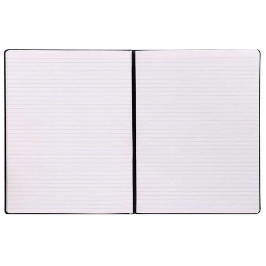 Pukka Pads Signature Notebook - 1 Subject(s) - 96 Sheets - 192 Pages - Casebound/Sewn - College Ruled Front Ruling - Ruled Margin - 80 g/m² Grammage - Letter - 8 1/2" x 11" Sheet Size - Cream Paper - Black Vegan Leather Cover - Soft Cover, Note Secti