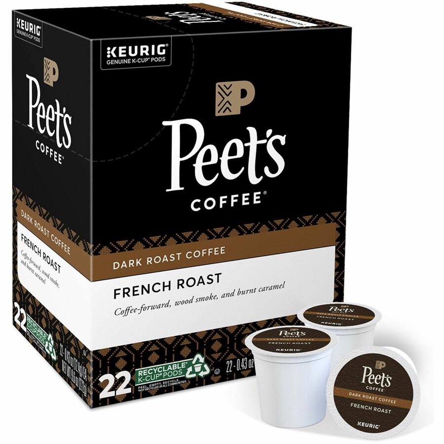 Peet's Coffee™ K-Cup French Roast Coffee - Compatible with Keurig Brewer - Dark - 22 K-Cup - K-Cup - French Roast - 4 / Carton