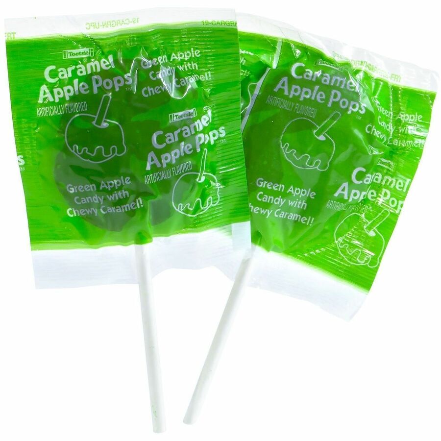 Green Rabbit Caramel Apple Lollipops - Caramel Apple - Individually Wrapped - 48 /Bag - 1 / Carton