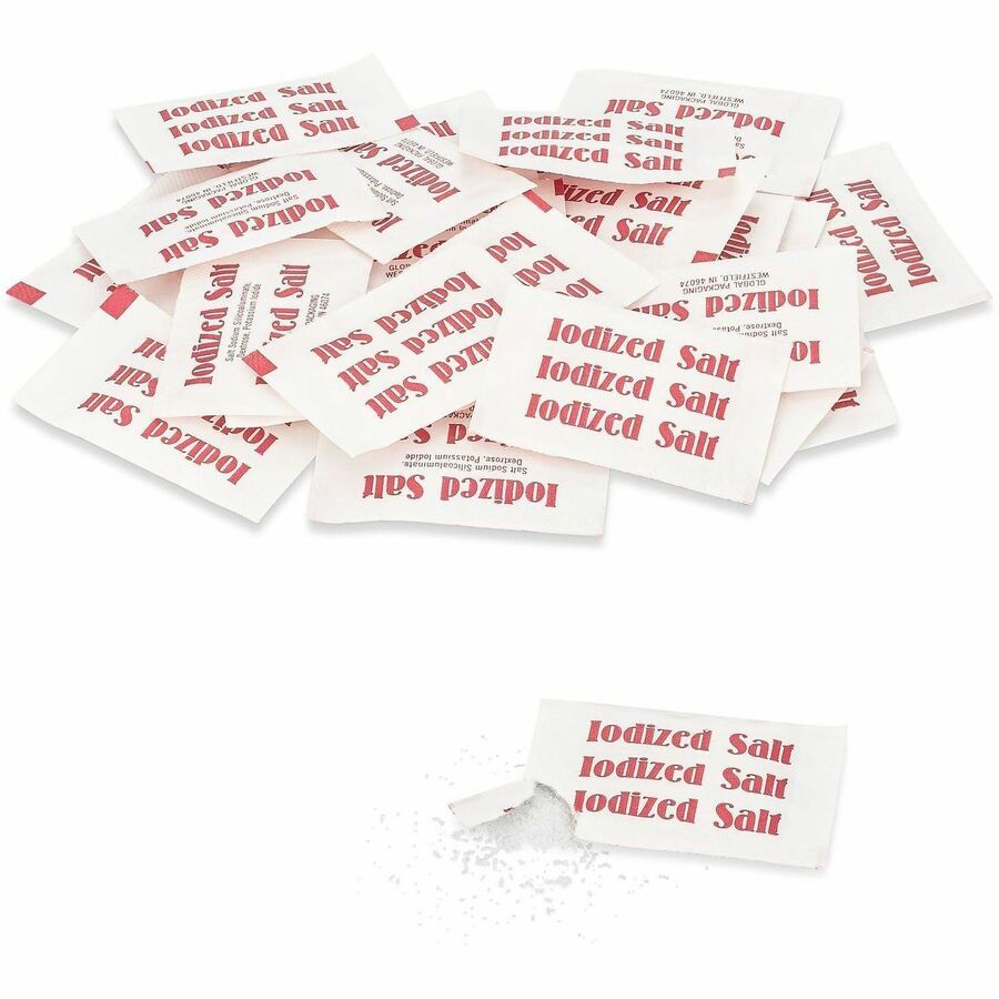 Office Snax Single-Serve Iodized Salt Packets - 0.03 oz - 3000 - 1 / Carton