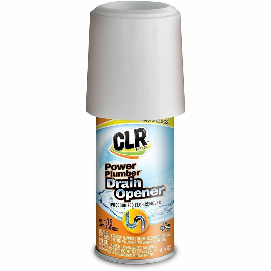 CLR Drain Opener - For Drain, Sink, Tub - Aerosol - 4.5 fl oz (0.1 quart) - Unclog, CFC-free, Easy to Use - White - 6 / Carton