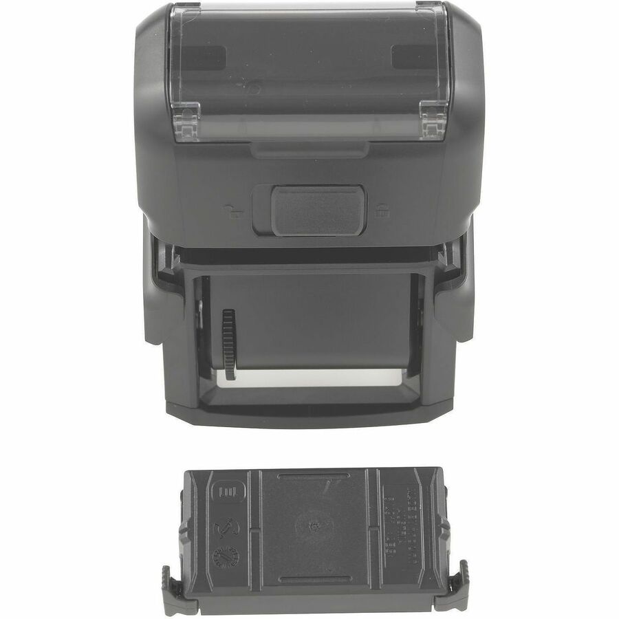 Printy Self-inking dial-a-phrase stamp with 4mm font size - Phrase or Date - 24" Impression Width x 4" Impression Length - Red - Office, Home - Recycled