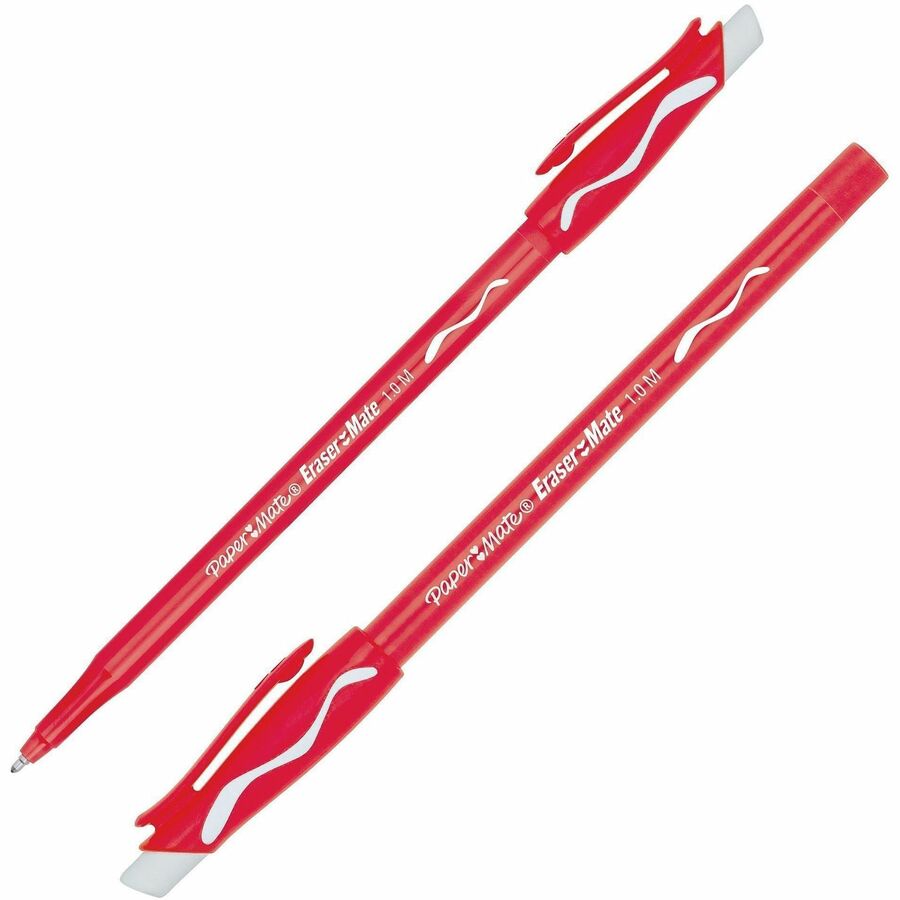 Picture of Erasermate Ballpoint Pen, 1.0 mm Point, Erasable Red Ink, 12 EA/DZ