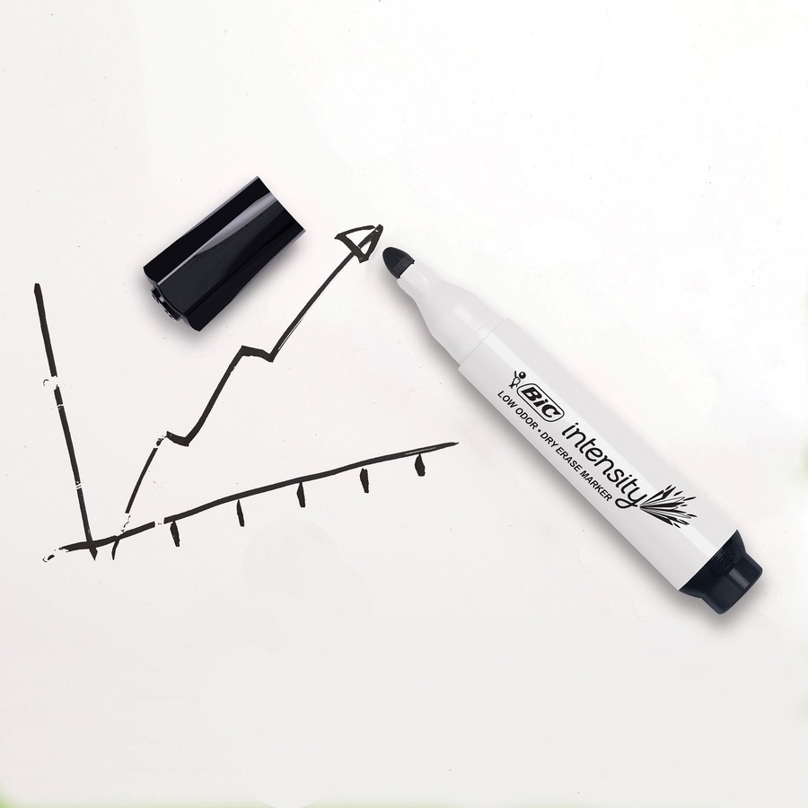 Quartet Classic Dry-Erase Markers with Eraser Cap - Fine Marker Point -  Bullet Marker Point Style - Black - 1 Dozen