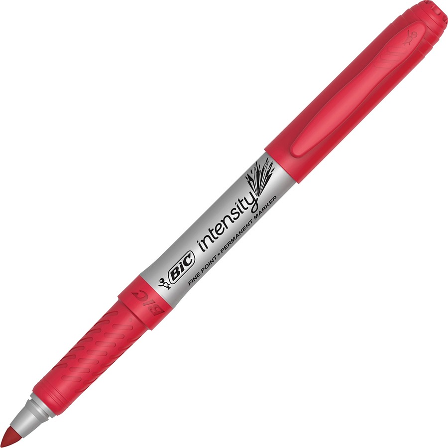 Bic Intensity Permanent Marker, Fine Bullet Tip, Rambunctious Red, Dozen (BICGPM11RD)