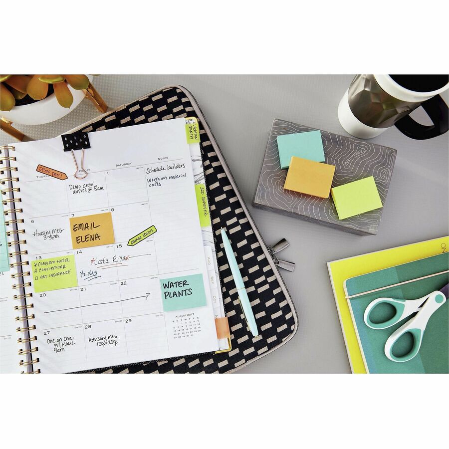  Post-it Mini Notes, 1.5 in x 2 in, 8 Pads, America's #1  Favorite Sticky Notes, Jaipur Collection, Bold Colors (Green, Yellow,  Orange, Purple, Blue), Clean Removal, Recyclable (653-AU) : Sticky