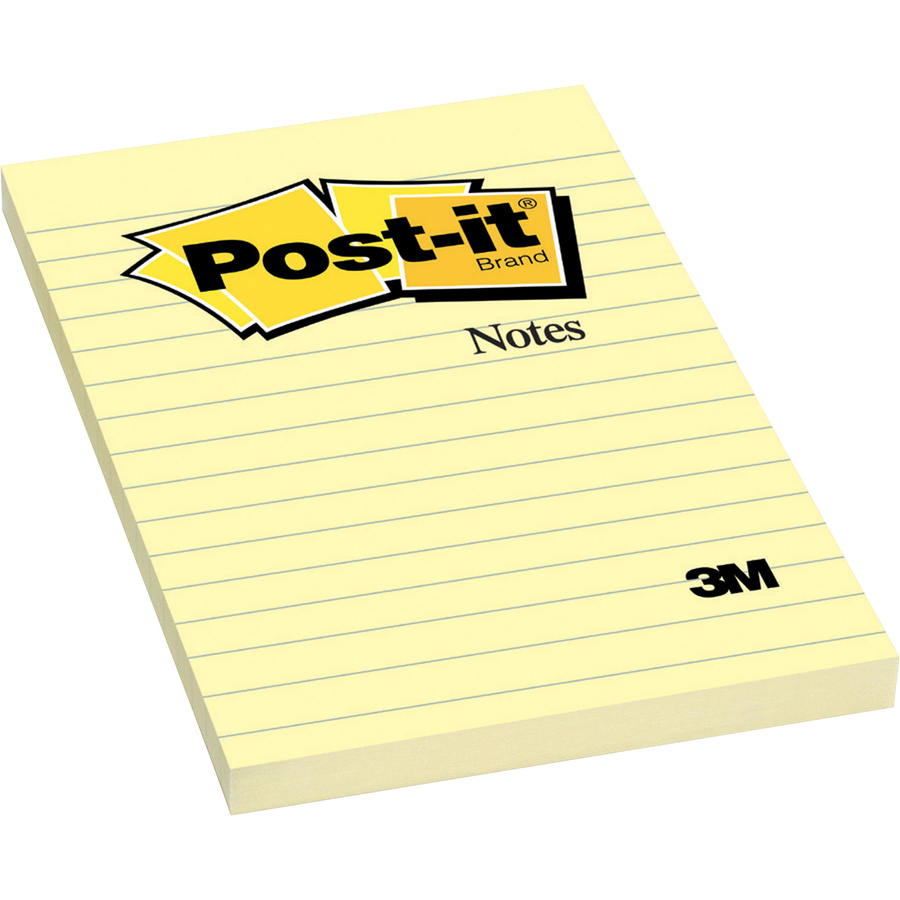 Postit Notes, 4 in x 6 in, Canary Yellow, Lined