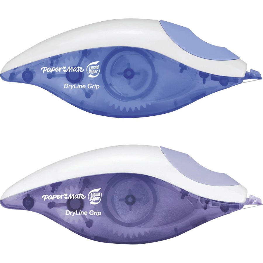 Paper Mate Liquid Paper Dryline Grip White Out Correction Tape 2 Pack