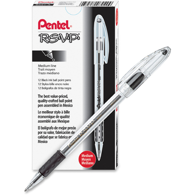 PENBK91A : Pentel® R.S.V.P. Ballpoint Pen, Stick, Medium 1 Mm, Black ...