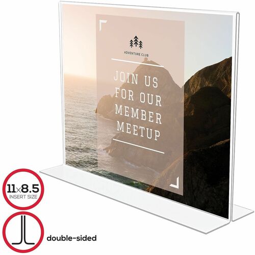 Deflecto Stand Up Double-Sided Sign Holder, Landscape, 11